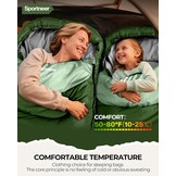 Sportneer Kampeerslaapzak voor Kinderen en Volwassenen, Waterdicht en Compact