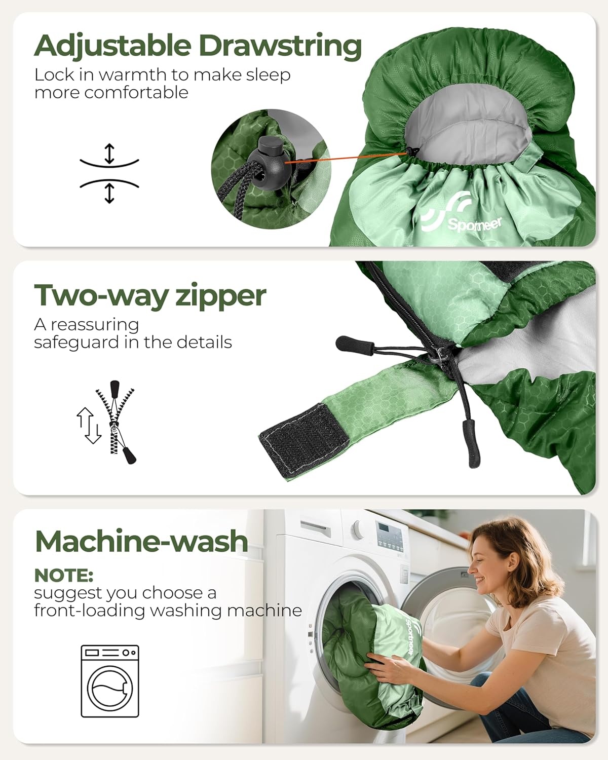 Sportneer Kampeerslaapzak voor Kinderen en Volwassenen, Waterdicht en Compact