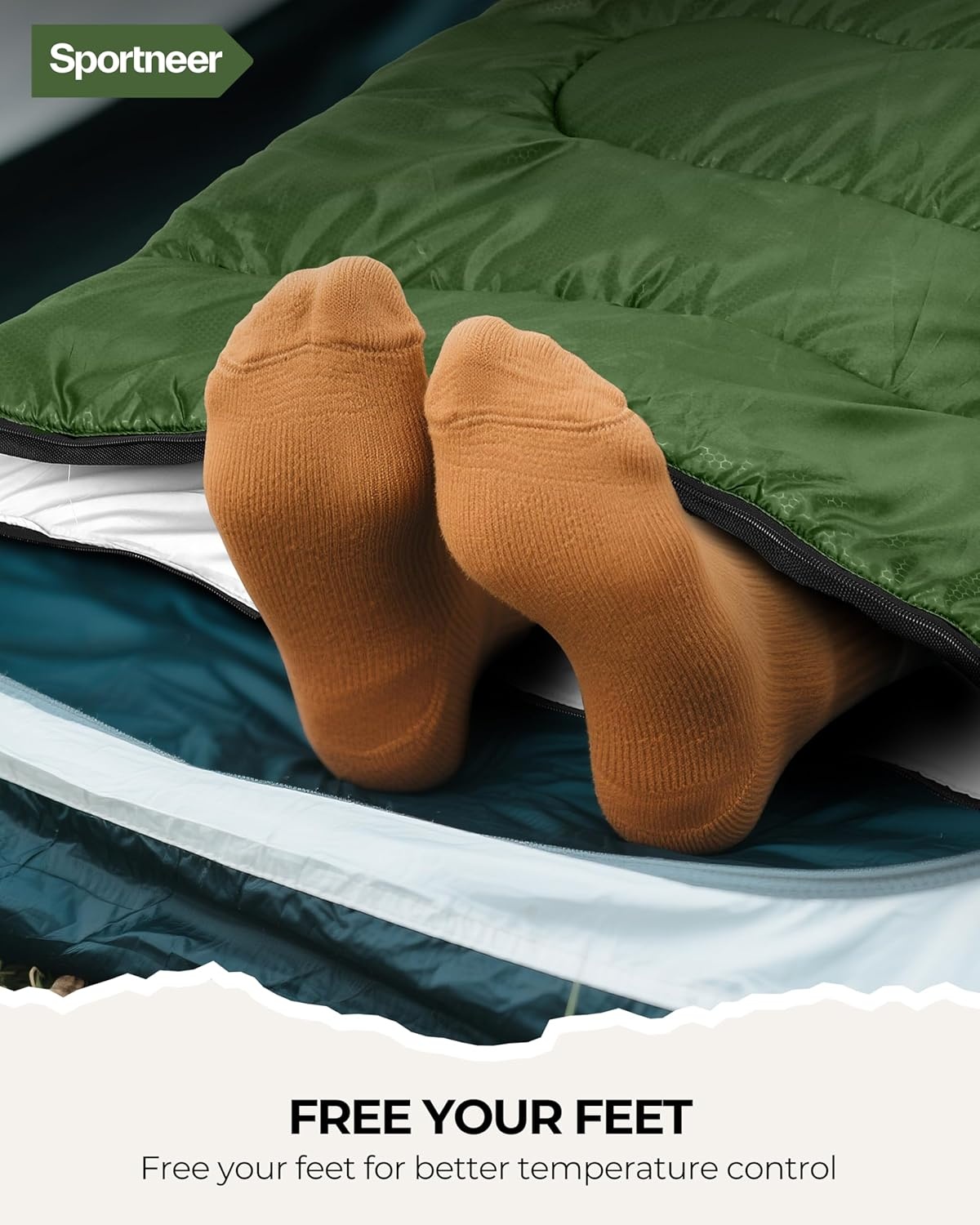 Sportneer Kampeerslaapzak voor Kinderen en Volwassenen, Waterdicht en Compact