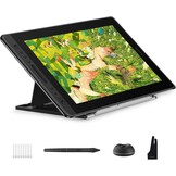 HUION Kamvas Pro 16 V2 grafisch tablet met display, 15,6 inch volledig gelamineerd AG-glas, 16384 pendruk, 99% sRGB-afdekking, Smart Touch Bar en 6-toetsen kunsttablet, werkt met Windows, Mac
