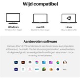 HUION Kamvas Pro 16 V2 grafisch tablet met display, 15,6 inch volledig gelamineerd AG-glas, 16384 pendruk, 99% sRGB-afdekking, Smart Touch Bar en 6-toetsen kunsttablet, werkt met Windows, Mac