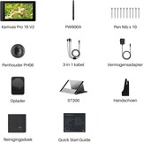 HUION Kamvas Pro 16 V2 grafisch tablet met display, 15,6 inch volledig gelamineerd AG-glas, 16384 pendruk, 99% sRGB-afdekking, Smart Touch Bar en 6-toetsen kunsttablet, werkt met Windows, Mac