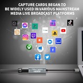 video-opnamekaart, Papeaso 4K HDMI naar USB-opnamekaart, Full HD 1080p video-opnameapparaat, HDMI Video Game Capture voor het bewerken van video/spellen/streaming/online onderwijs (zilver)