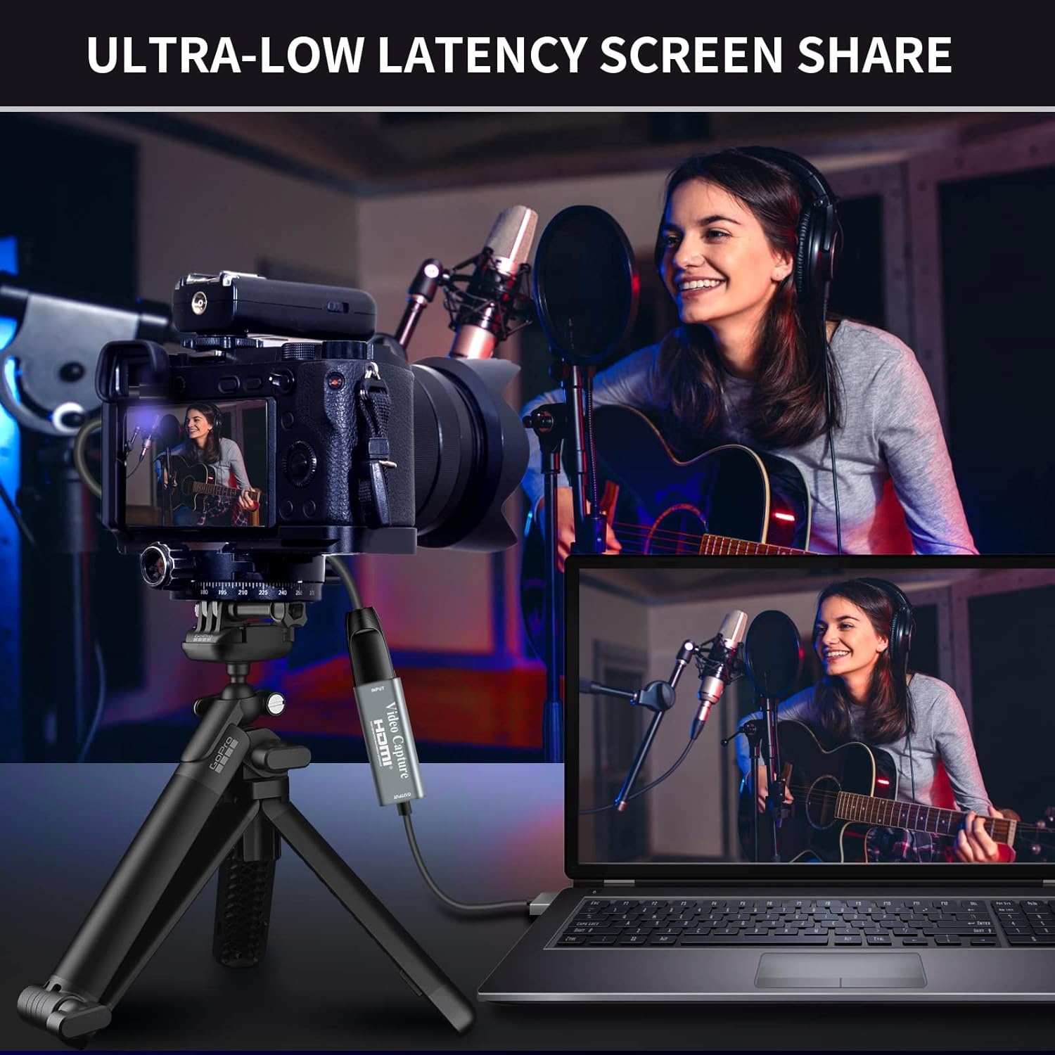 video-opnamekaart, Papeaso 4K HDMI naar USB-opnamekaart, Full HD 1080p video-opnameapparaat, HDMI Video Game Capture voor het bewerken van video/spellen/streaming/online onderwijs (zilver)