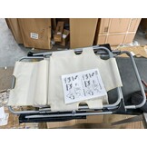 Ligstoel Tuinstoel 2-in-1 Opvouwbaar met Hoofdsteun - Beige - Waterdoorlatend Stalen Frame