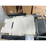 Ligstoel Tuinstoel 2-in-1 Opvouwbaar met Hoofdsteun - Beige - Waterdoorlatend Stalen Frame