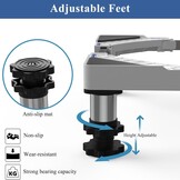 DEWELWasmachine onderstel, ondersteuning voor wasmachine, verstelbaar, met 4 poten in de hoogte 13-16 cm, universele droger, max. belasting 350 kg