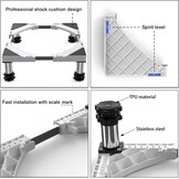 DEWELWasmachine onderstel, ondersteuning voor wasmachine, verstelbaar, met 4 poten in de hoogte 13-16 cm, universele droger, max. belasting 350 kg