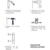 LEBEXY XY Life Kledinghaken, inklapbaar, voor buiten, klaphaak, wasventilator, wandhaak, kledingrek, garderobehaken voor hoeken, balkon, wasdroger, B