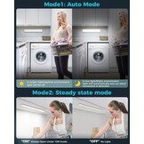 Led-onderbouwlamp, 40 cm, draadloos, 3000 K-4000 K-6500 K, kastverlichting, bewegingsmelder, traploze dimbare lichtstrip, afneembare batterij, voor kledingkast, trap, badkamer en kasten, 1 stuk