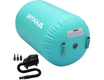 Opblaasbare Air Roll Air Barrel, gymnastiekmat met pomp, gymnastiekmat voor thuis, taekwondo, yoga, gym, fitness