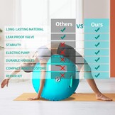 Opblaasbare Air Roll Air Barrel, gymnastiekmat met pomp, gymnastiekmat voor thuis, taekwondo, yoga, gym, fitness