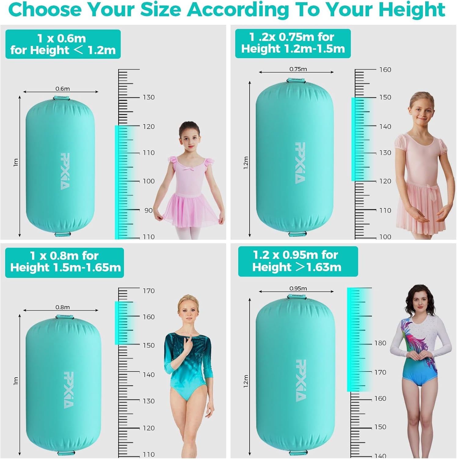 Opblaasbare Air Roll Air Barrel, gymnastiekmat met pomp, gymnastiekmat voor thuis, taekwondo, yoga, gym, fitness