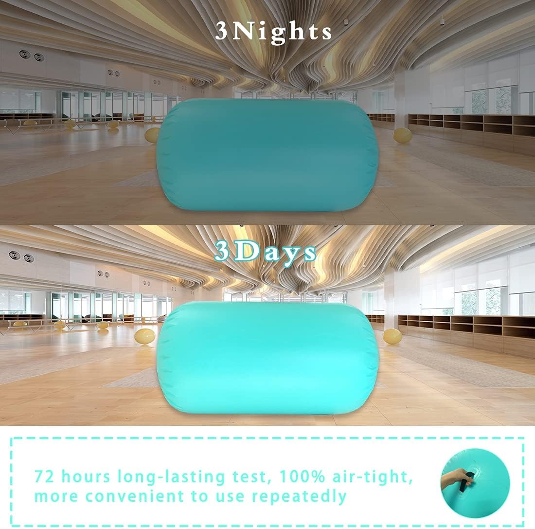 Opblaasbare Air Roll Air Barrel, gymnastiekmat met pomp, gymnastiekmat voor thuis, taekwondo, yoga, gym, fitness