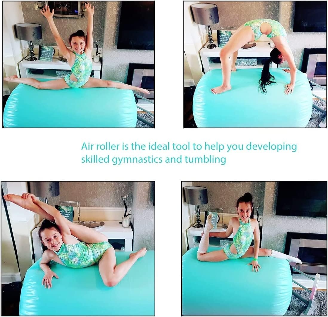 Opblaasbare Air Roll Air Barrel, gymnastiekmat met pomp, gymnastiekmat voor thuis, taekwondo, yoga, gym, fitness