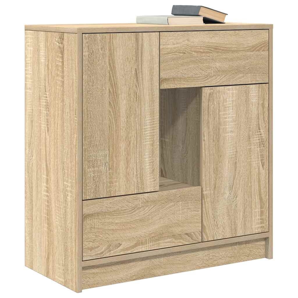 vidaXL Dressoir met lades deuren 70,5x34x74,5 cm sonoma eikenkleurig