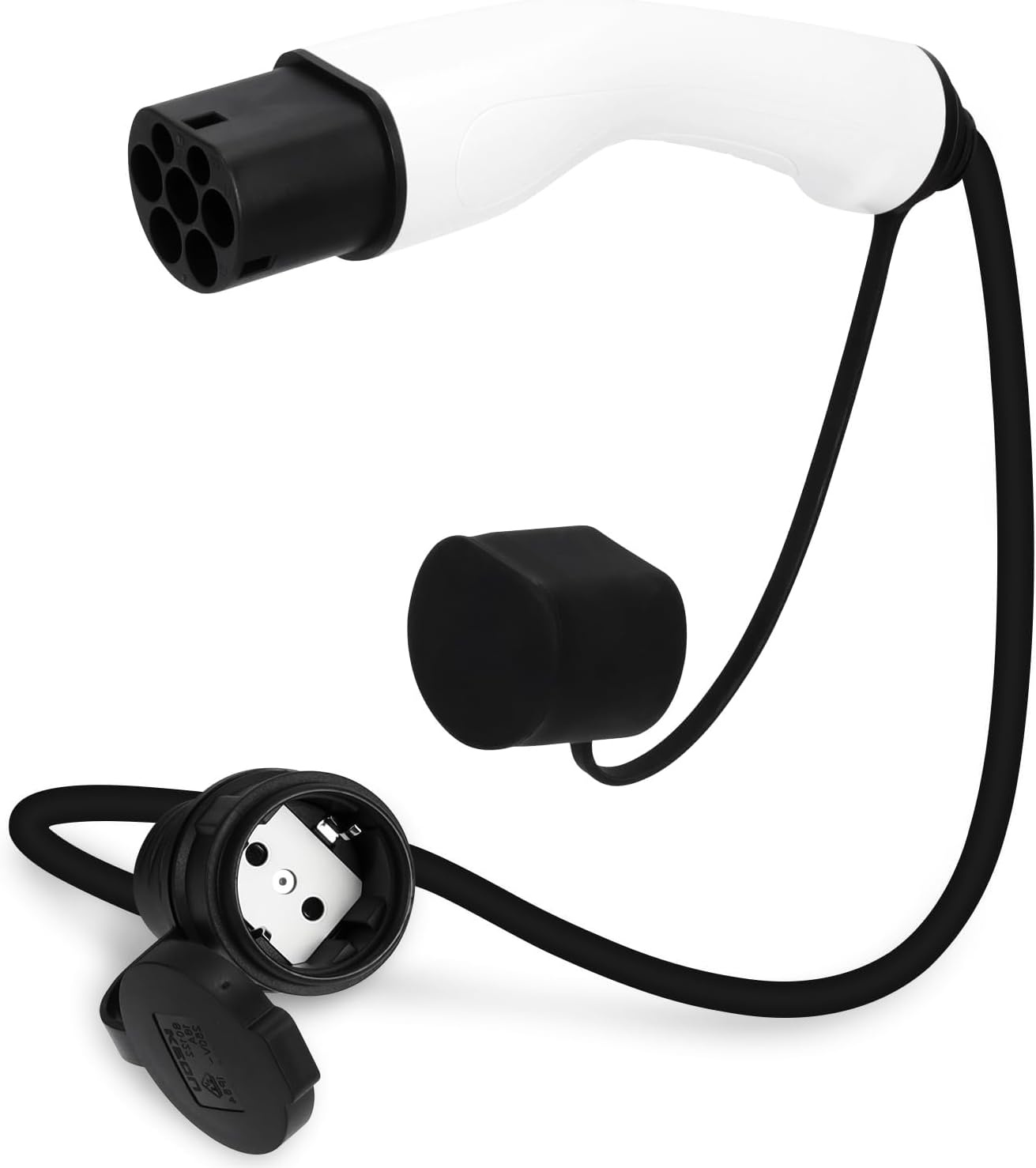 Adapter Type 2 op Schuko-stopcontact voor E-Bike, EV, 16A 3,5KW 230V laadkabel Auto, Schuko-adapter op Type 2 voor EV-laadstations, Wallbox Schuko-laadkabeladapter voor elektrische voertuigen