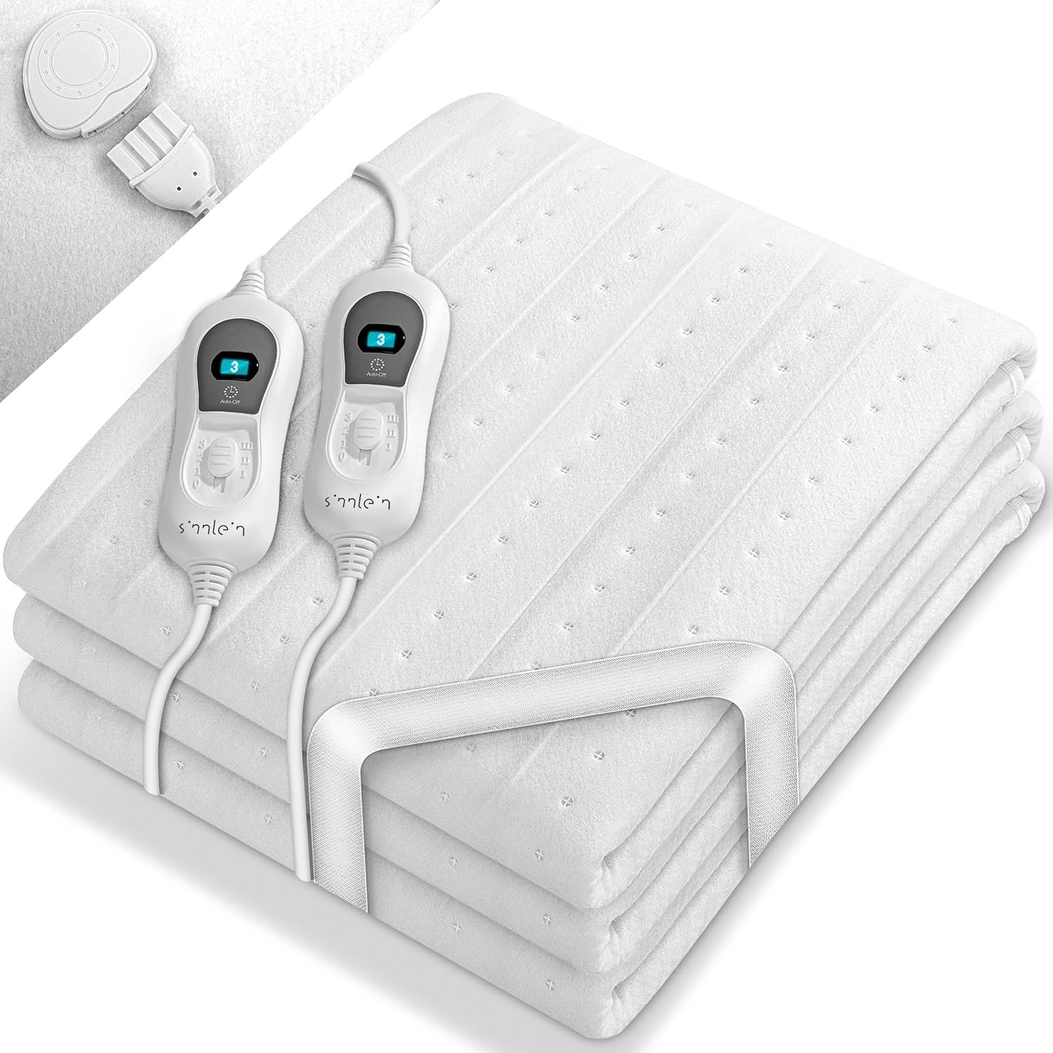 warmteonderbed van 150 x 80 cm met automatische uitschakeling, elektrisch deken met 3 temperatuurniveaus, warmteonderdeken voor op het bed, warmtedeken van zacht fleece