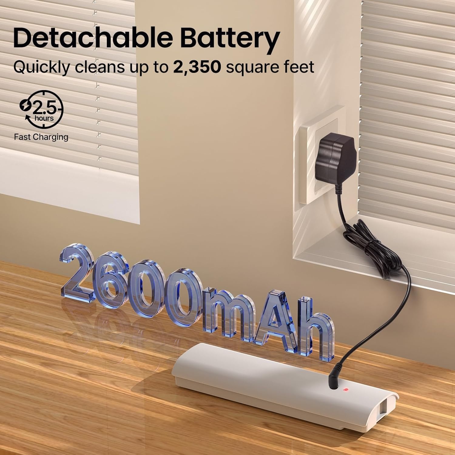 iDOO Draadloze Elektrische Dweil met Sproeifunctie en LED Verlichting