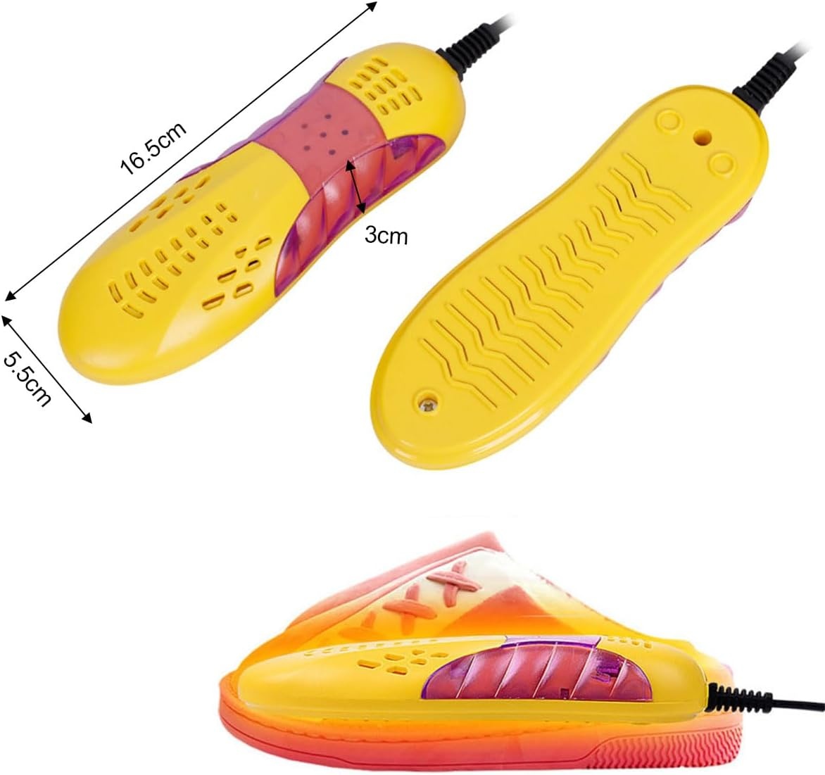 Elektrische schoendroger, draagbare schoenendroger, verwarmt en droogt schoenen, winterschoenen, schoendroger, draagbare schoenendroger, elektrische schoenwarmer met sokken, kraan