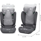 Kinderkraft I-SPARK Baby-autostoeltje i-Size Groep 2/3 100-150 cm, van 3,5 tot 12 jaar, 15 tot 36 kg, licht (4,5 kg), 3-puntsgordel, Zijbescherming, Grijs