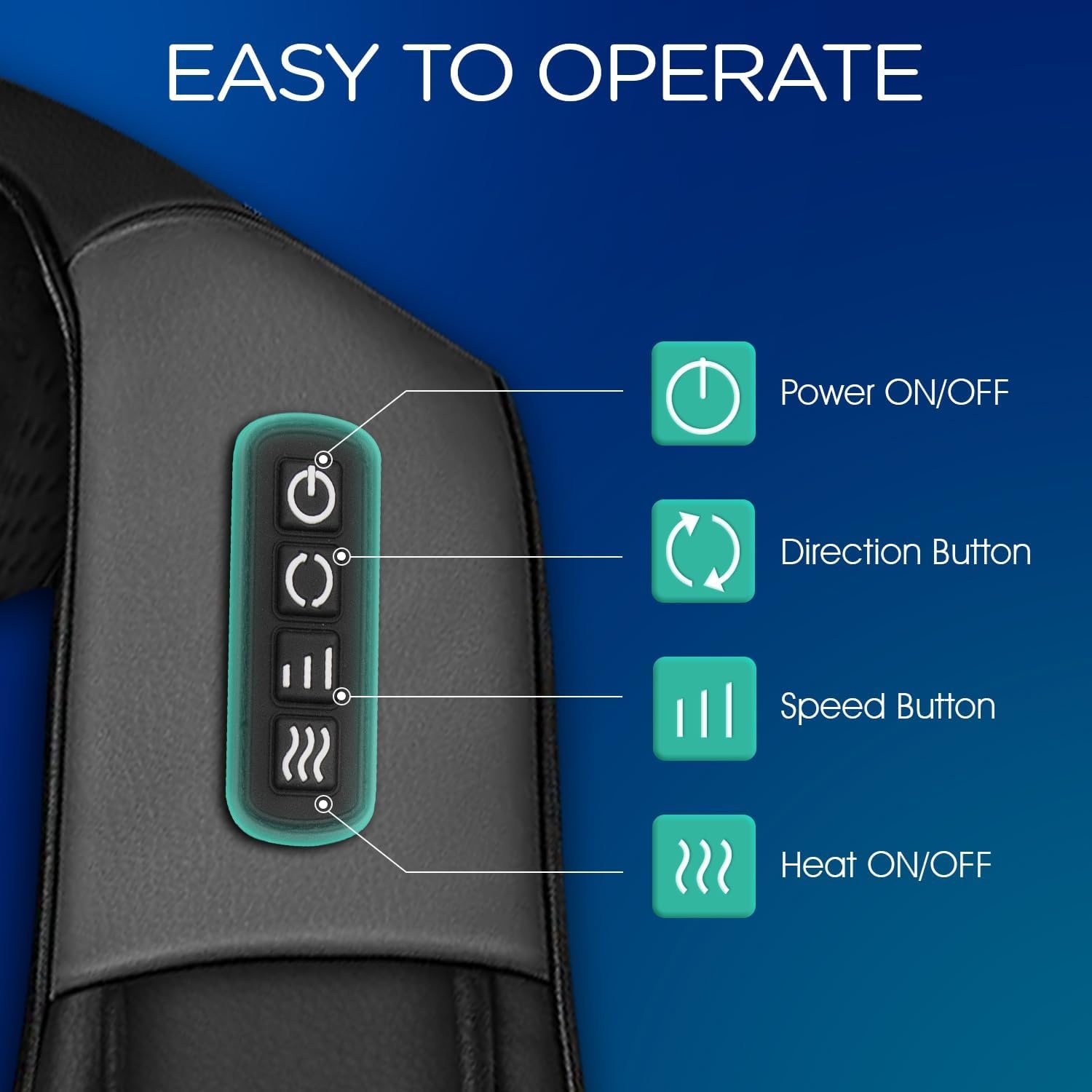 VOYOR-HEALTH Shiatsu rugmassageapparaat voor nek en schouders met warmte, schoudermassageapparaat met 4D Deep Tissue Kneedmassage voor lichaamsspierpijnverlichting gebruik thuis, auto, kantoor, PJ100