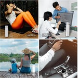 Intelligente Drinkfles Rood met LCD-touchscreen, Roestvrij Staal, Geïsoleerd voor Warme & Koude Dranken, 450 ml