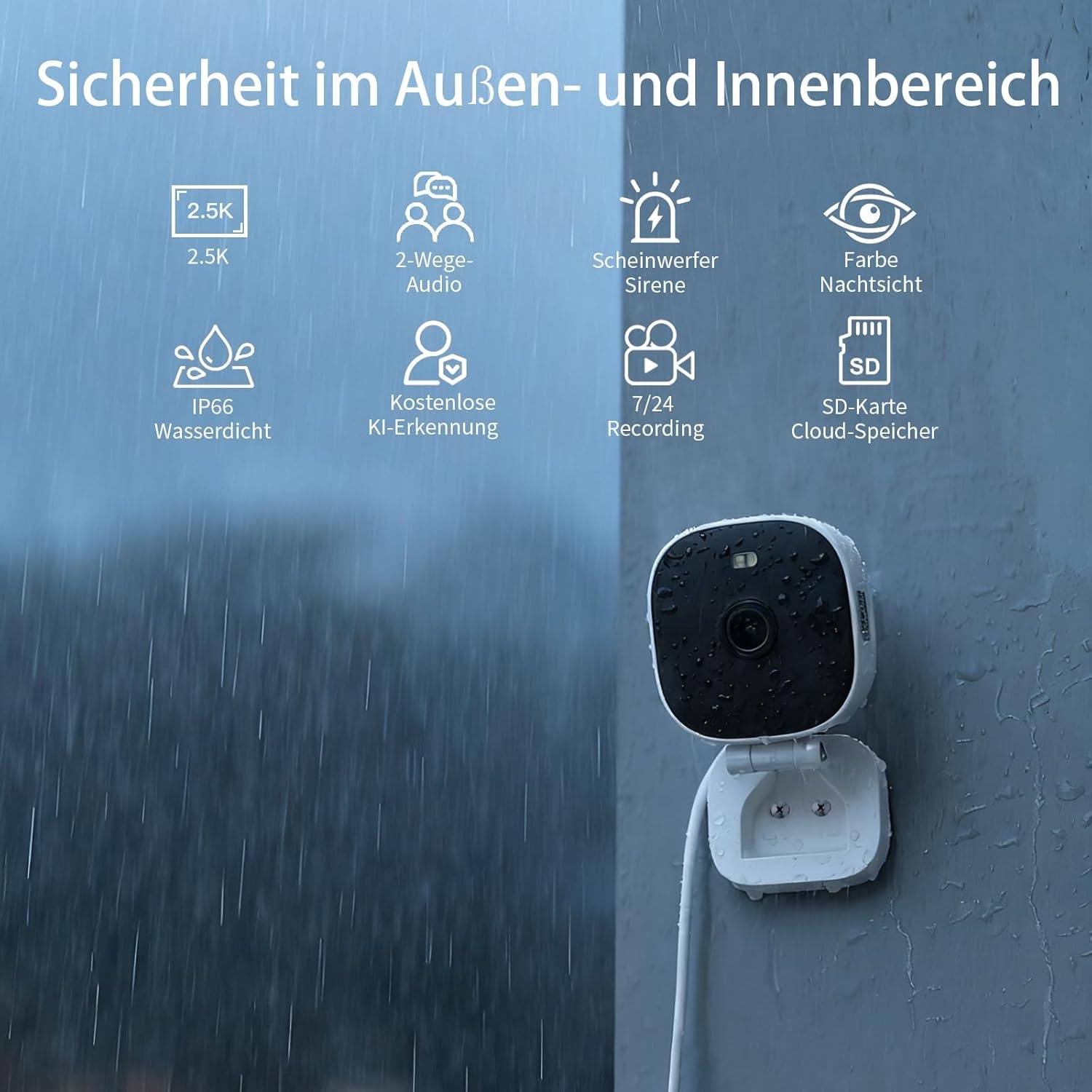 Beveiligingscamera Buiten Wifi 2,5K 4MP met Kleur Nachtzicht - 28% Korting