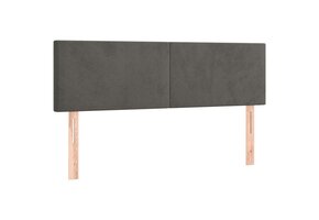 vidaXL Hoofdborden 2 st 72x5x78/88 cm fluweel donkergrijs