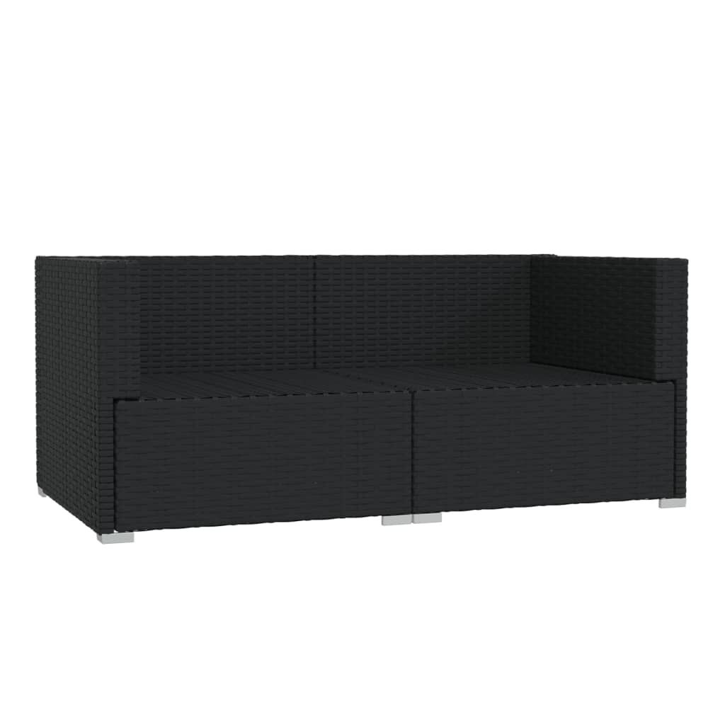 VidaXL Tweezitsbank Poly Rattan Zwart - 35% Korting