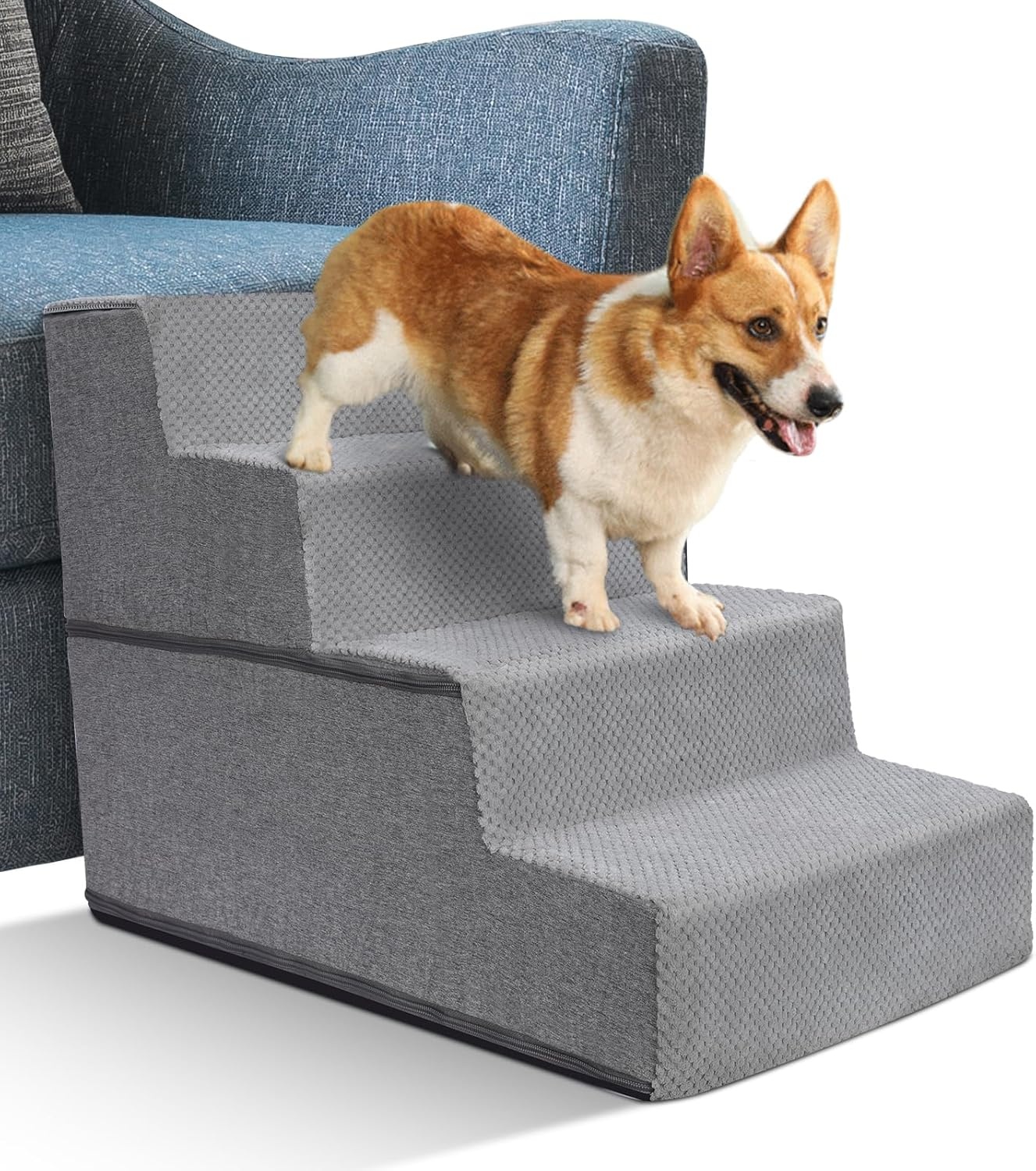 Hondentrap Grijs - 4 Treden met Korting!