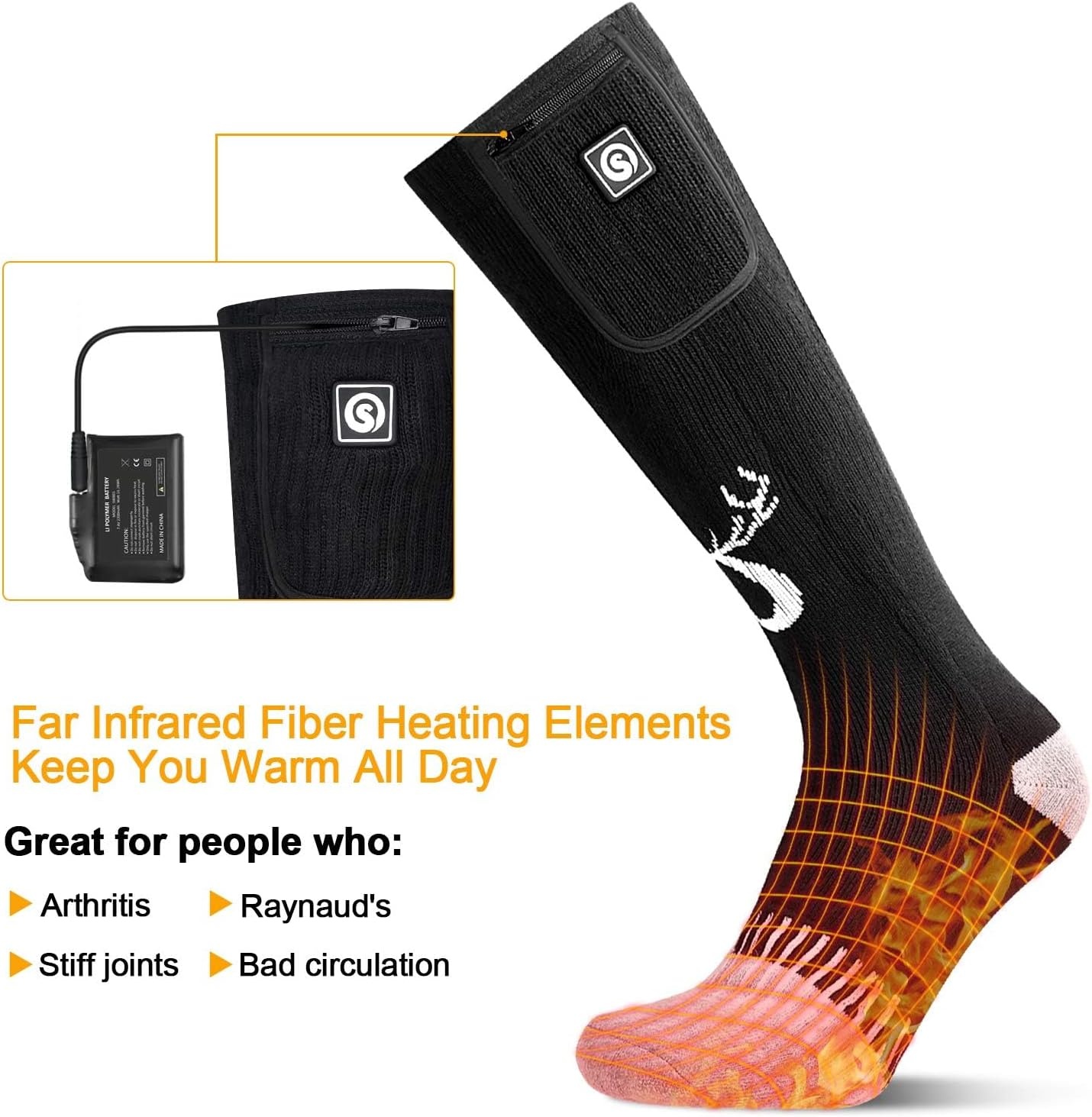 Verwarmde Sokken 7.4V 2200mAh - 34% Korting!