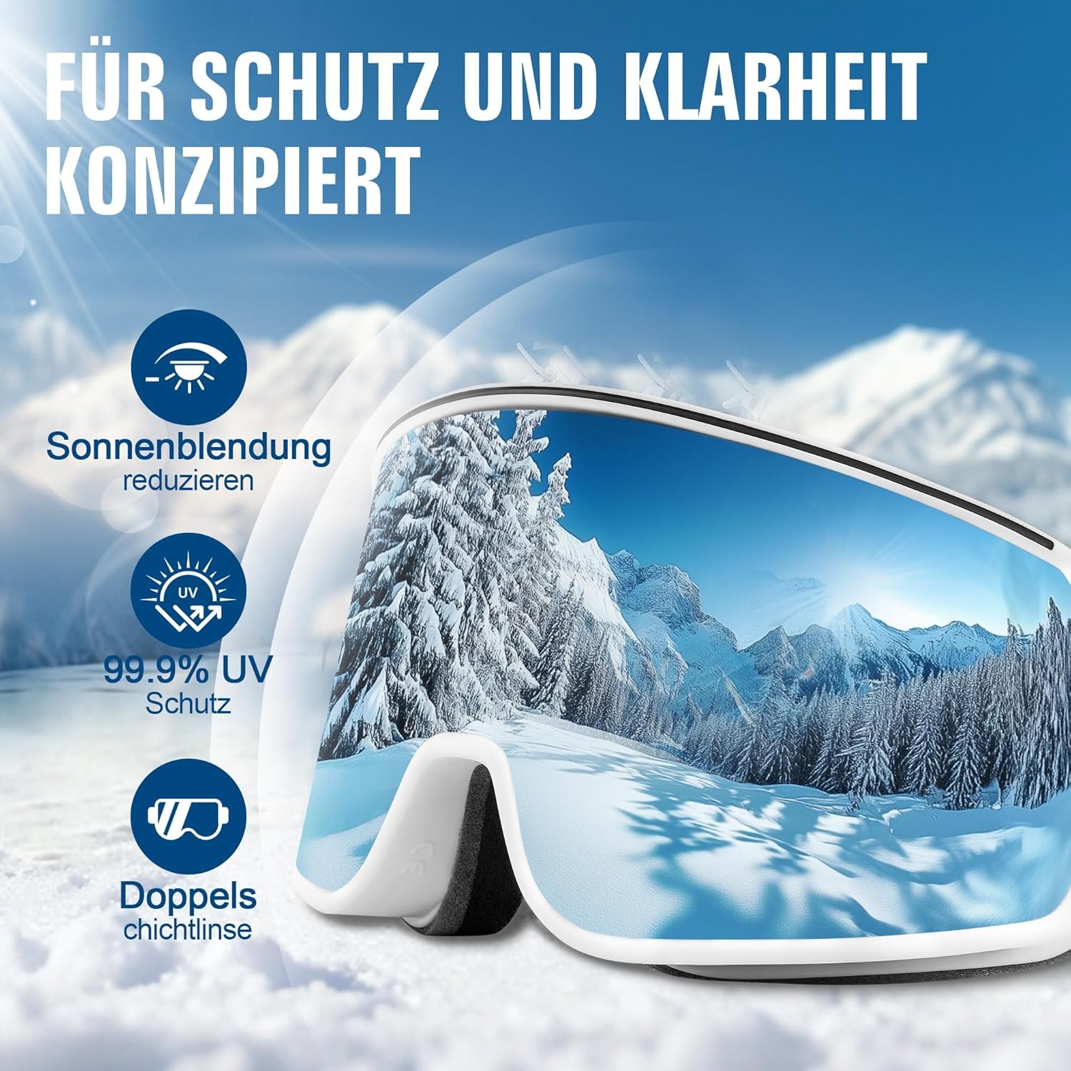 Skibril/Snowboardbril met 28% korting - Brildragers & Helm Compatibel