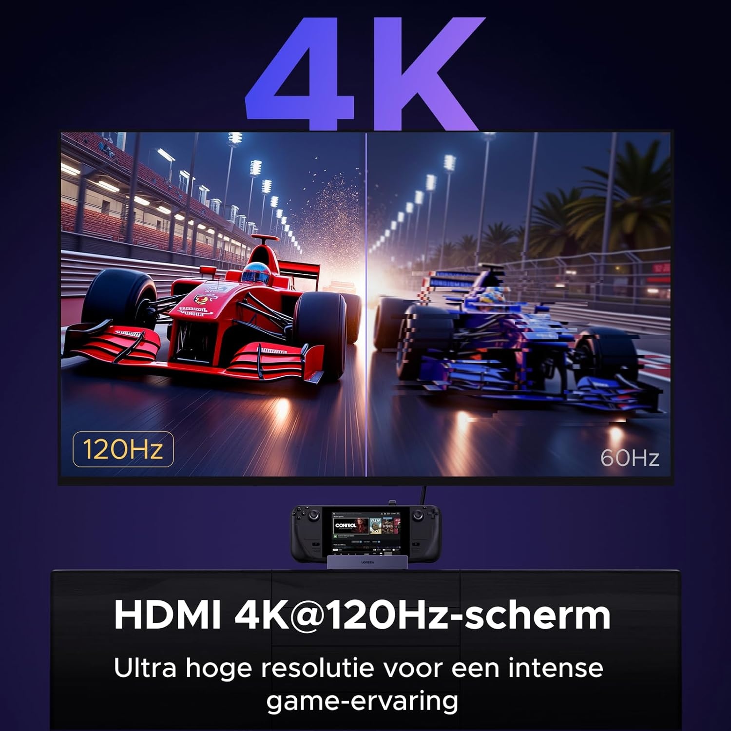UGREEN Steam Deck Dock met 4K@120Hz HDMI & 100W PD - 29% Korting