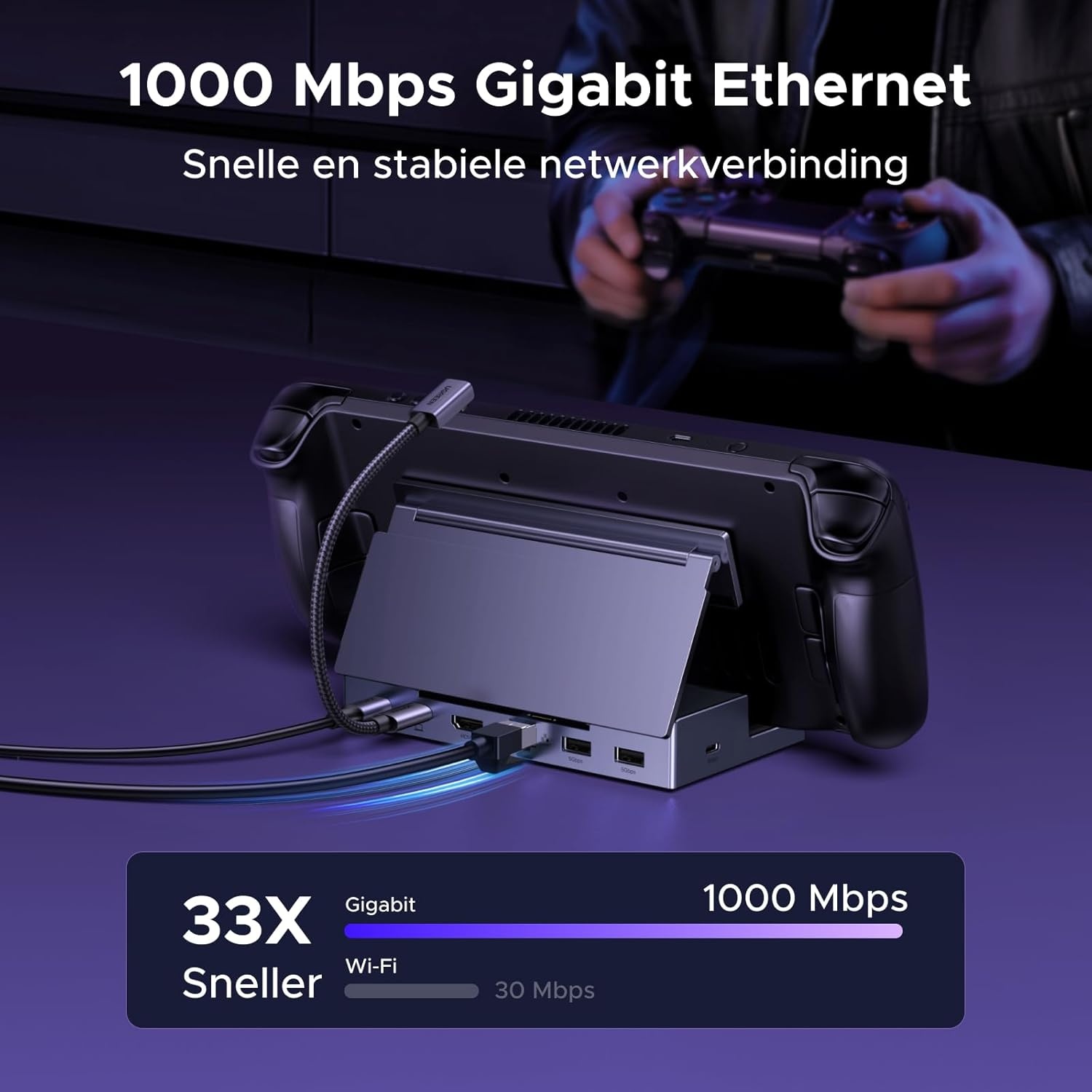 UGREEN Steam Deck Dock met 4K@120Hz HDMI & 100W PD - 29% Korting