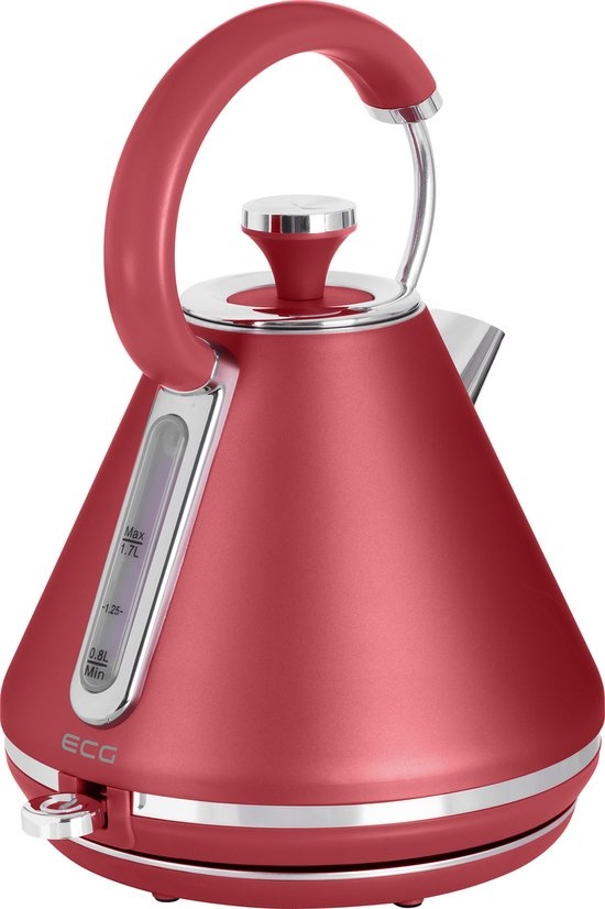 Rode Metalen Waterkoker 1.7L - 55% Korting