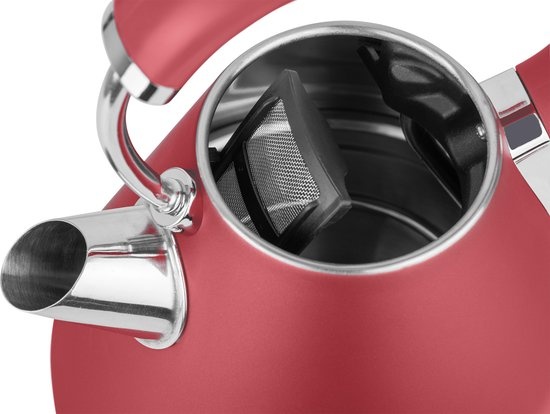 Rode Metalen Waterkoker 1.7L - 55% Korting