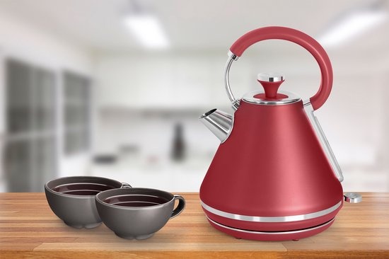 Rode Metalen Waterkoker 1.7L - 55% Korting