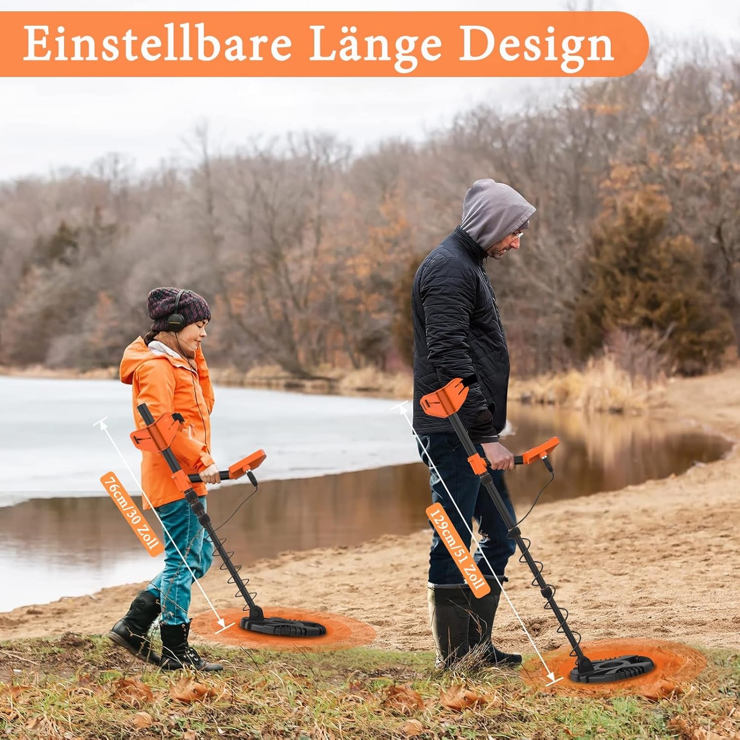 Metaaldetector, professionele set voor volwassenen, 5 modi, 10 inch detectiediepte, IP68 waterdicht, spoel, metaaldetectoren voor diepe onderwaterherkenning, geluidsherkenning