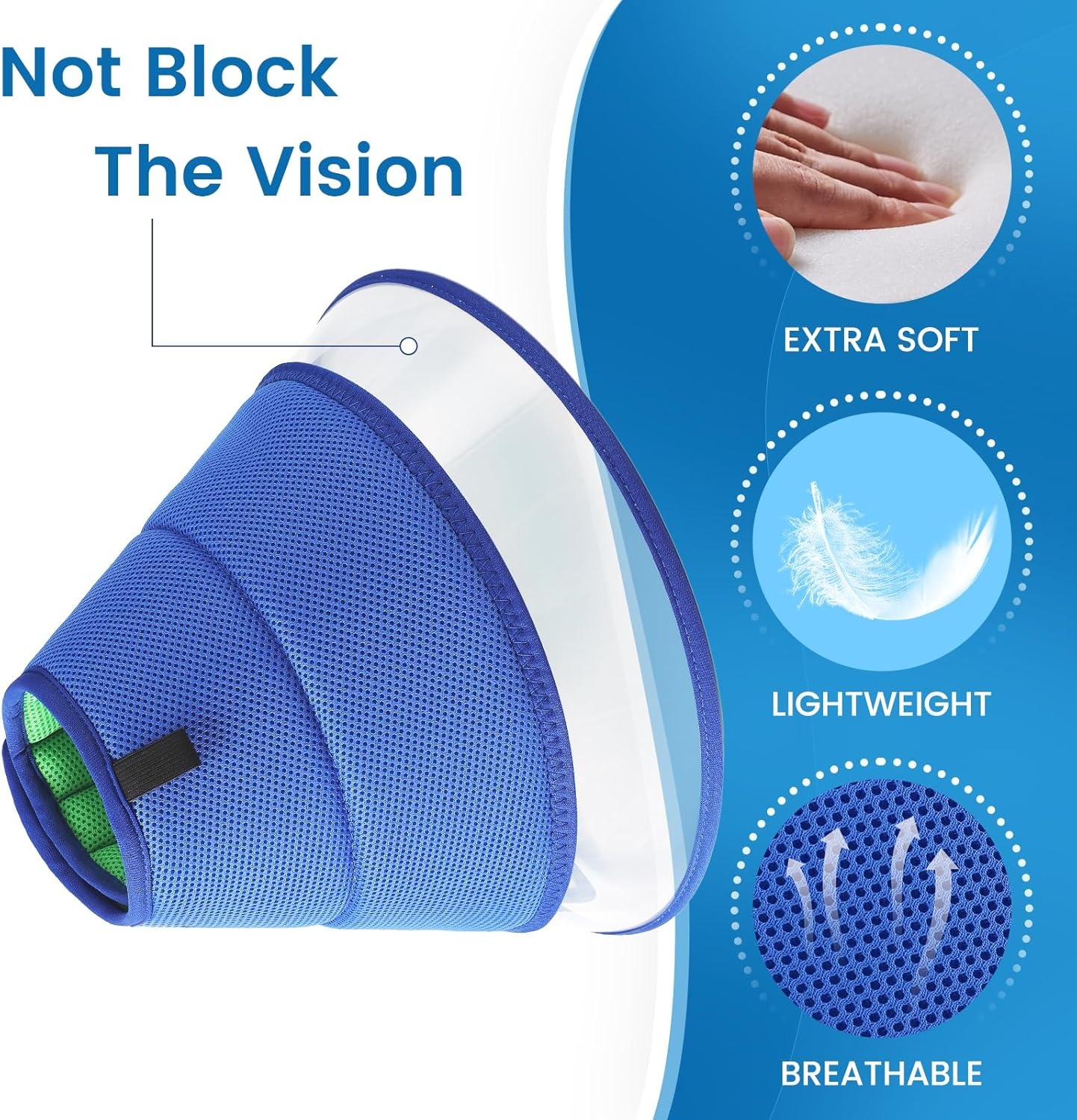 Zachte Hondenhalskraag Beschermend Blauw (Maat 8) - 33% Korting