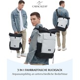 3-in-1 Fietstas Grijs - Waterafstotend - Rugzak & Bagagedrager - 29% Korting