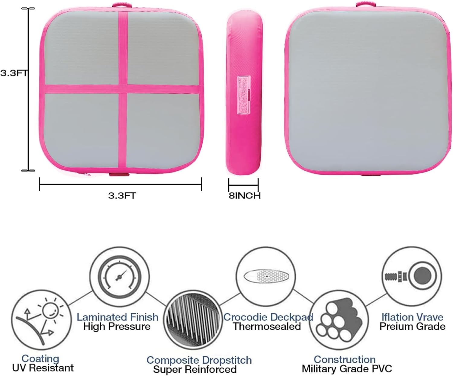 Opblaasbaar Gymblok PVC met Pomp - 30% Korting!