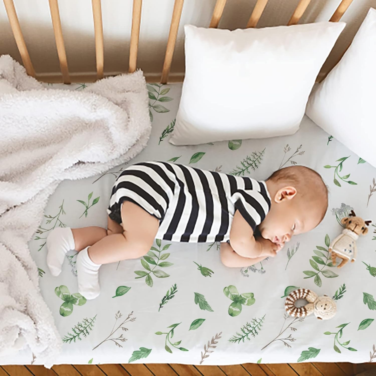 4 Hoeslakens wieg/kinderwagen (81x41 cm) - 100% Microvezel - 32% Korting