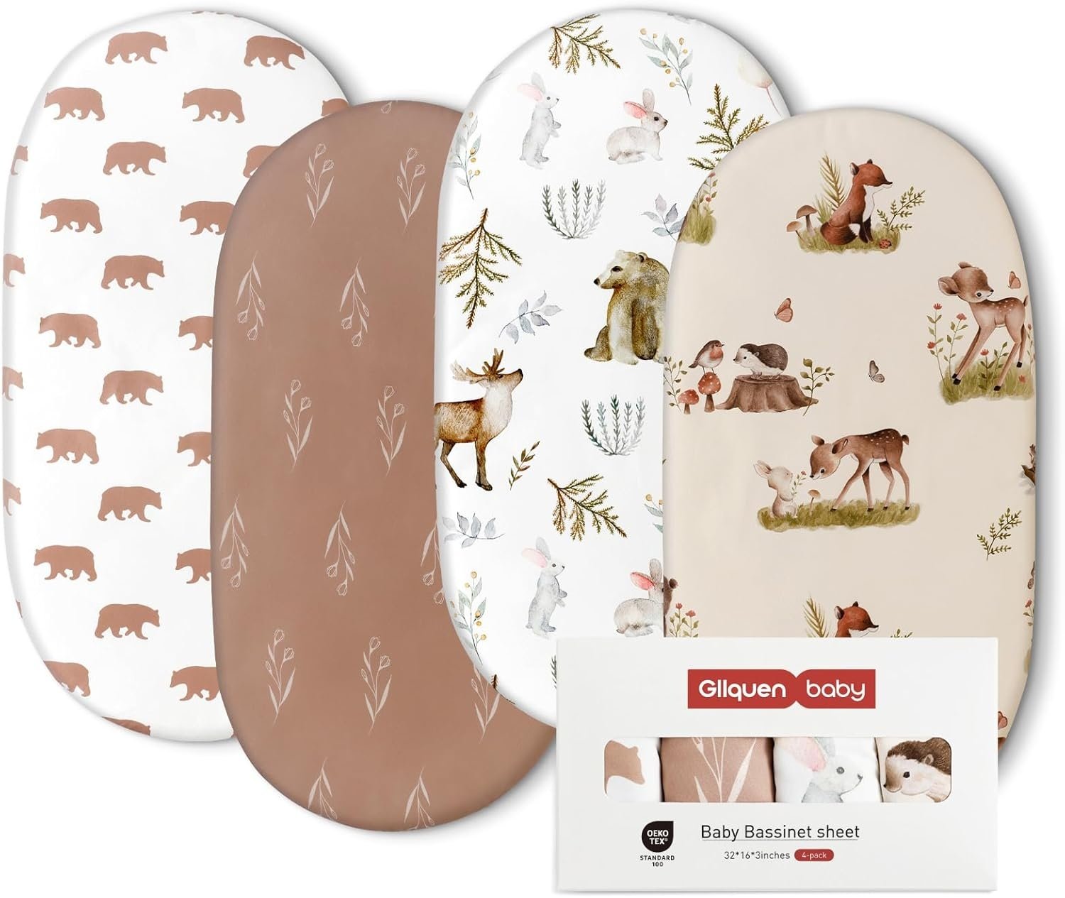 4 Hoeslakens wieg/kinderwagen (81x41 cm) - 100% Microvezel - 32% Korting