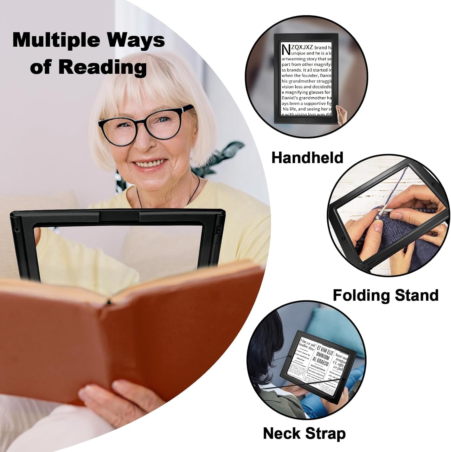 Leesloep 5x met LED-licht & Standaard - Nu 28% Korting!