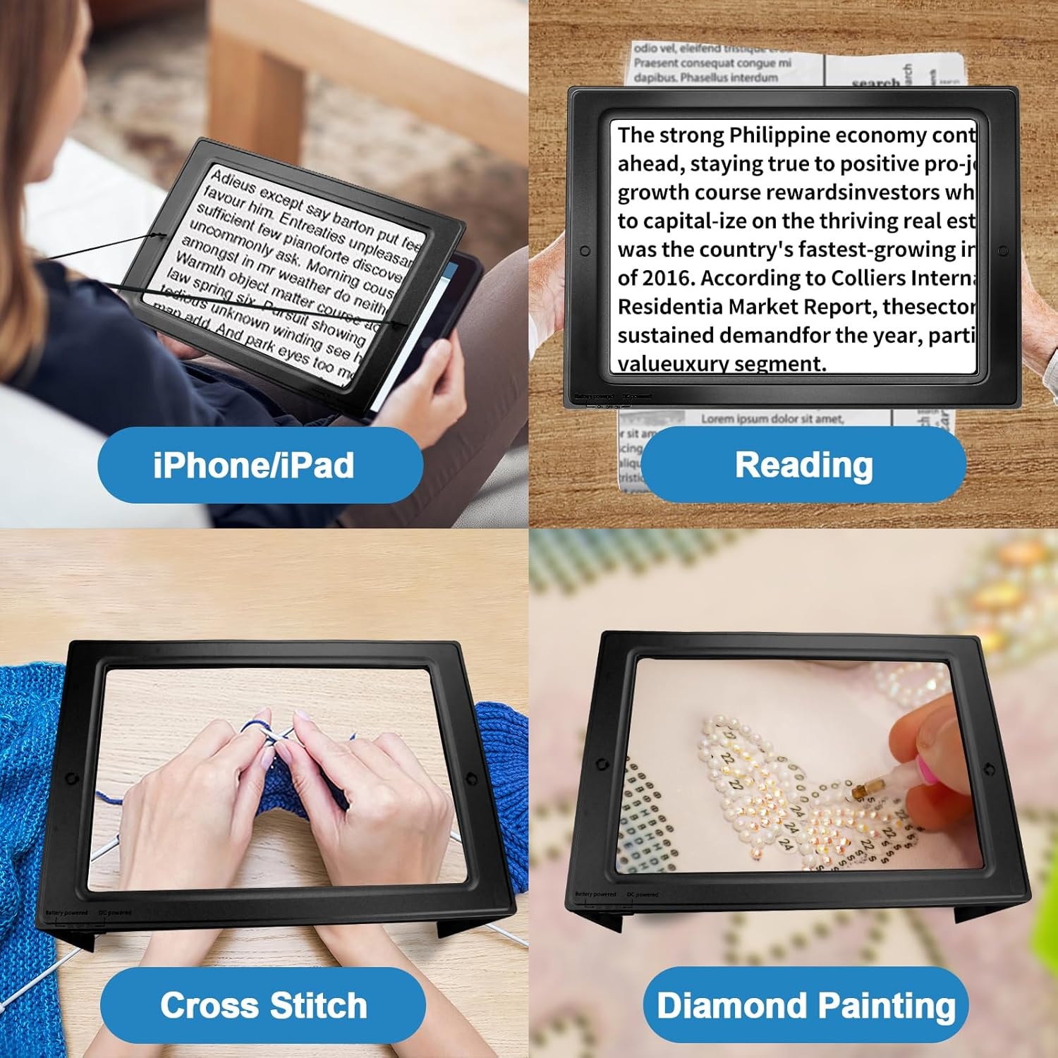 Leesloep 5x met LED-licht & Standaard - Nu 28% Korting!