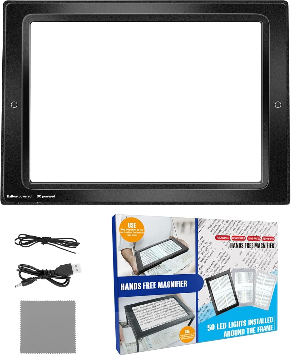 Leesloep 5x met LED-licht & Standaard - Nu 28% Korting!