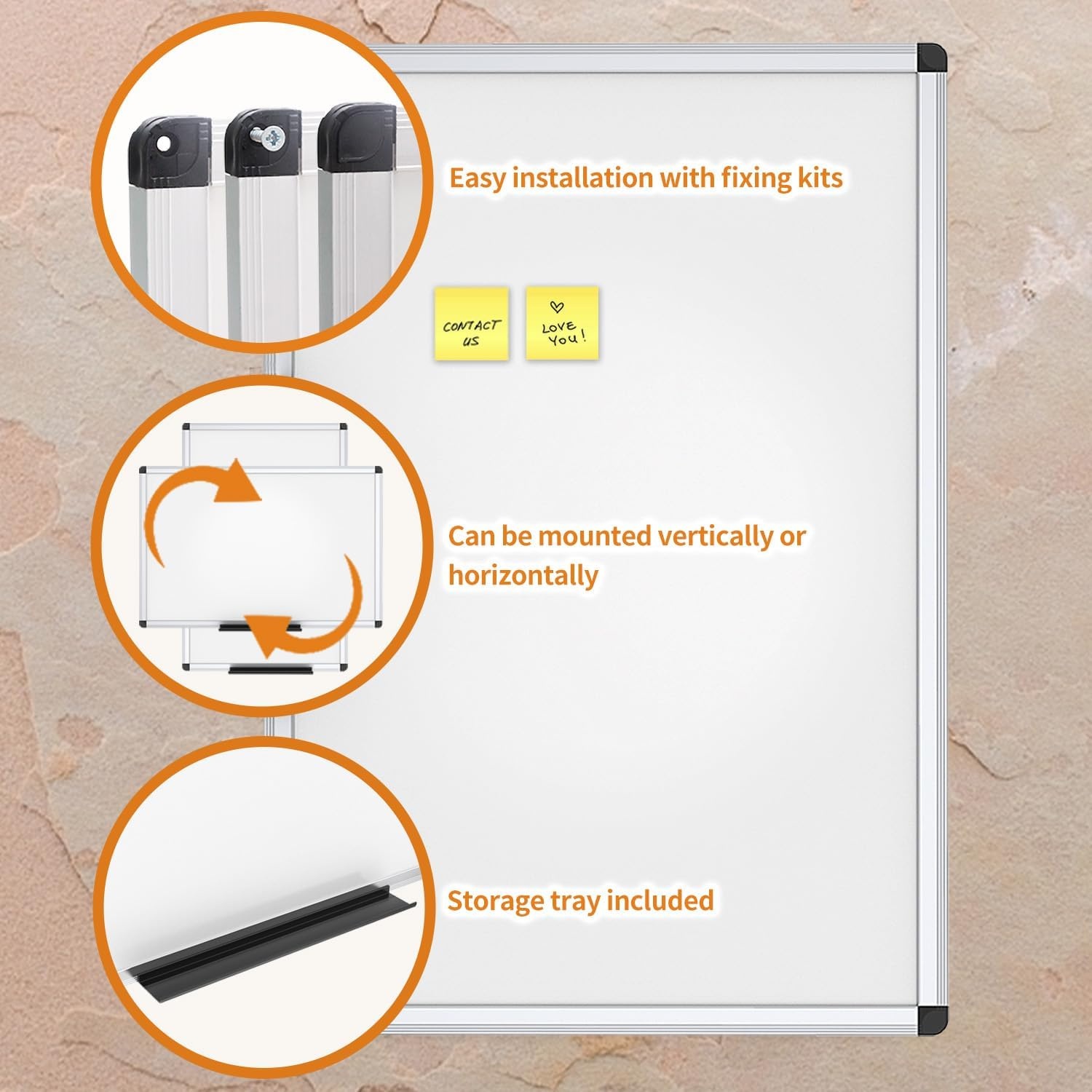 Magnetisch Whiteboard 90x60cm Aluminium Frame - 29% Korting!