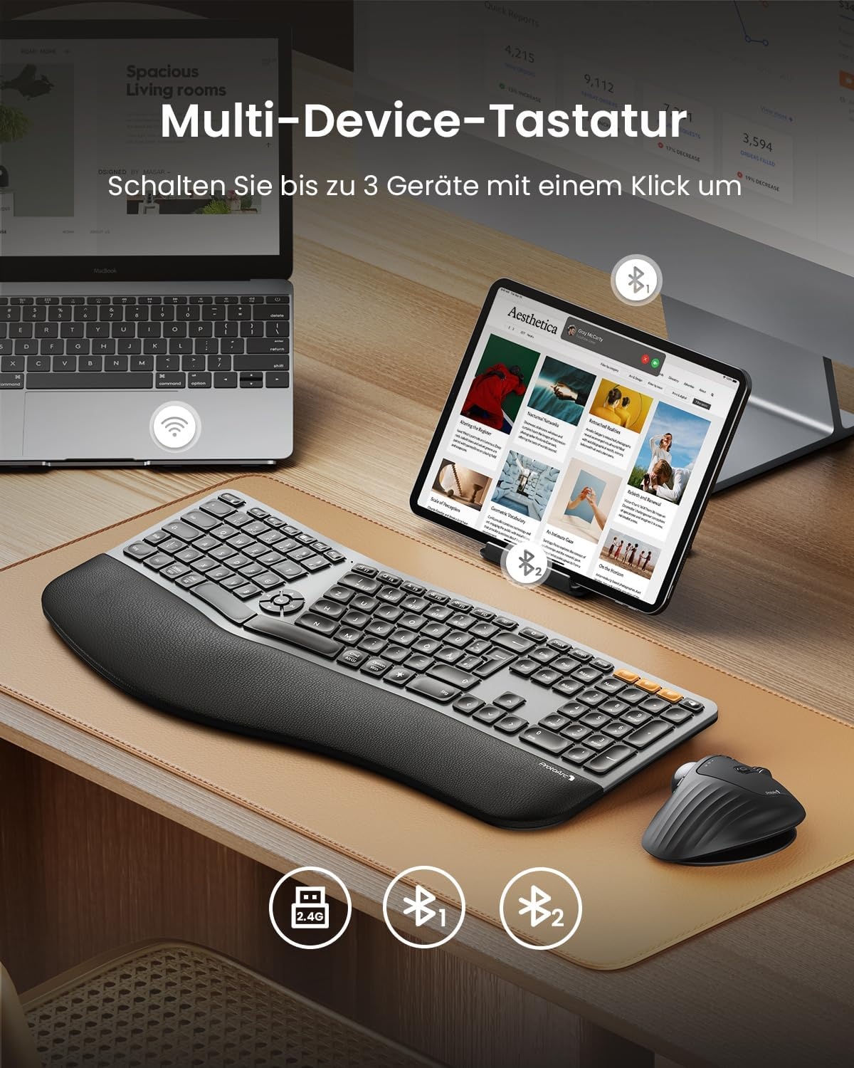 Ergonomisch Split Toetsenbord (QWERTZ) - 29% Korting