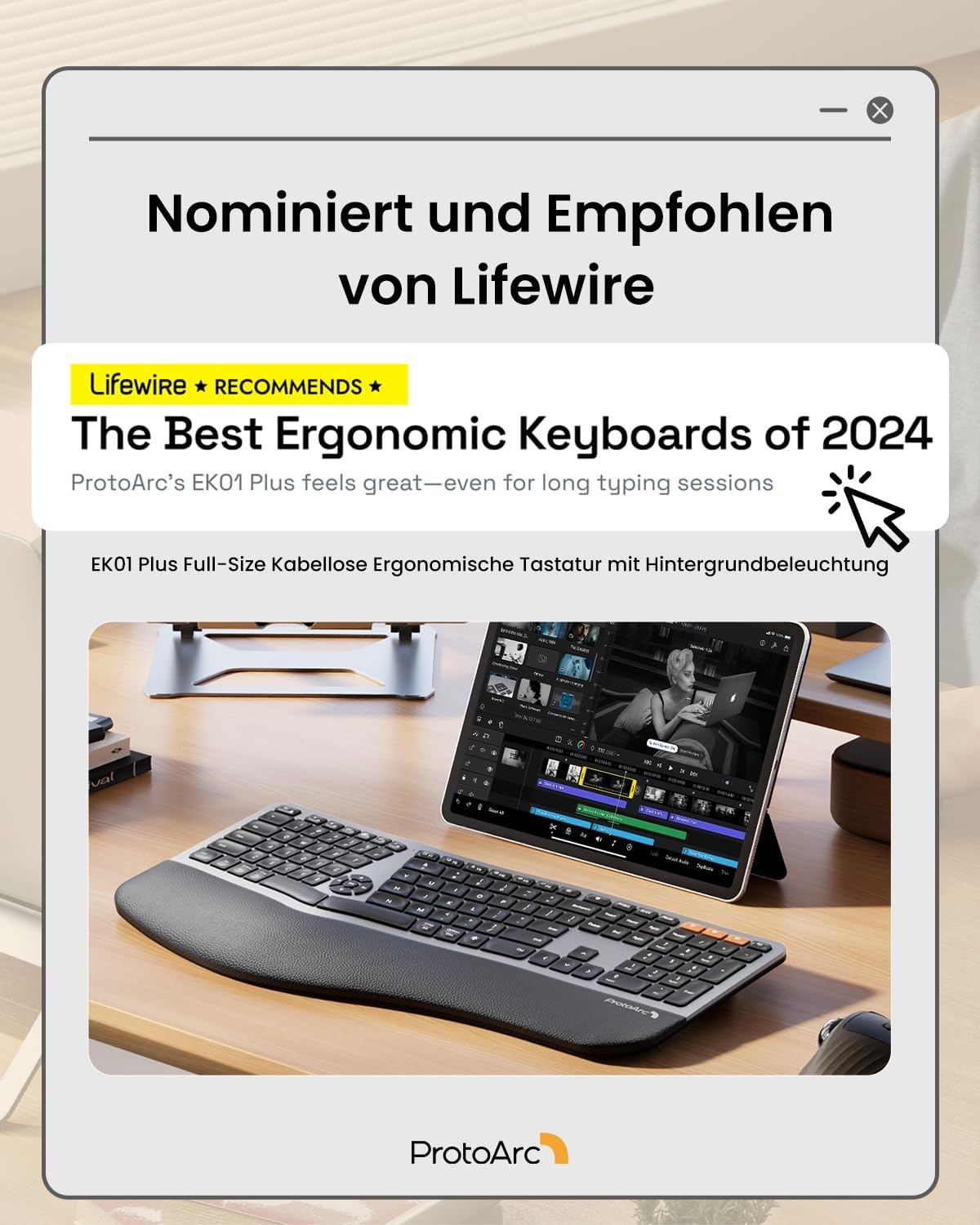 Ergonomisch Draadloos Toetsenbord Split Full-Size QWERTZ met Korting